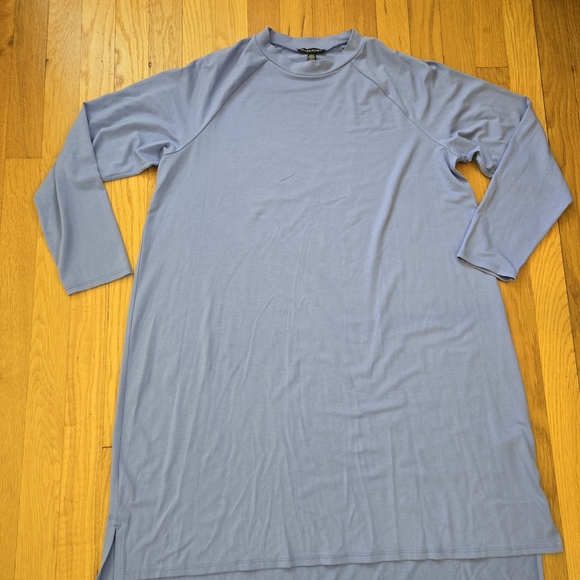 Eileen Fisher Dresses & Skirts - Eileen Fisher Blue Cotton Jersey Tunic Dress Long Sleeve Sz M